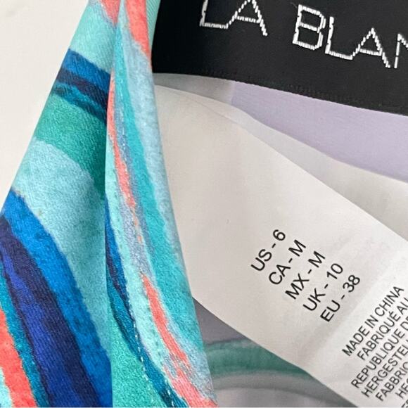 La Blanca Banded Mio Twist Multicolor Crystal Cove One Piece Swimsuit Size 6 - Picture 5 of 5